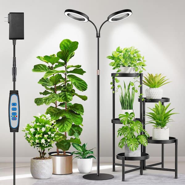 BIBIVIS 2-Head Full Spectrum Grow Light with 68 in. Adjustable