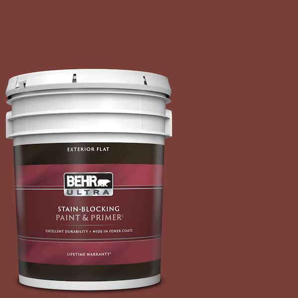 BEHR ULTRA 5 gal. #PPU2-02 Red Pepper Flat Exterior Paint & Primer
