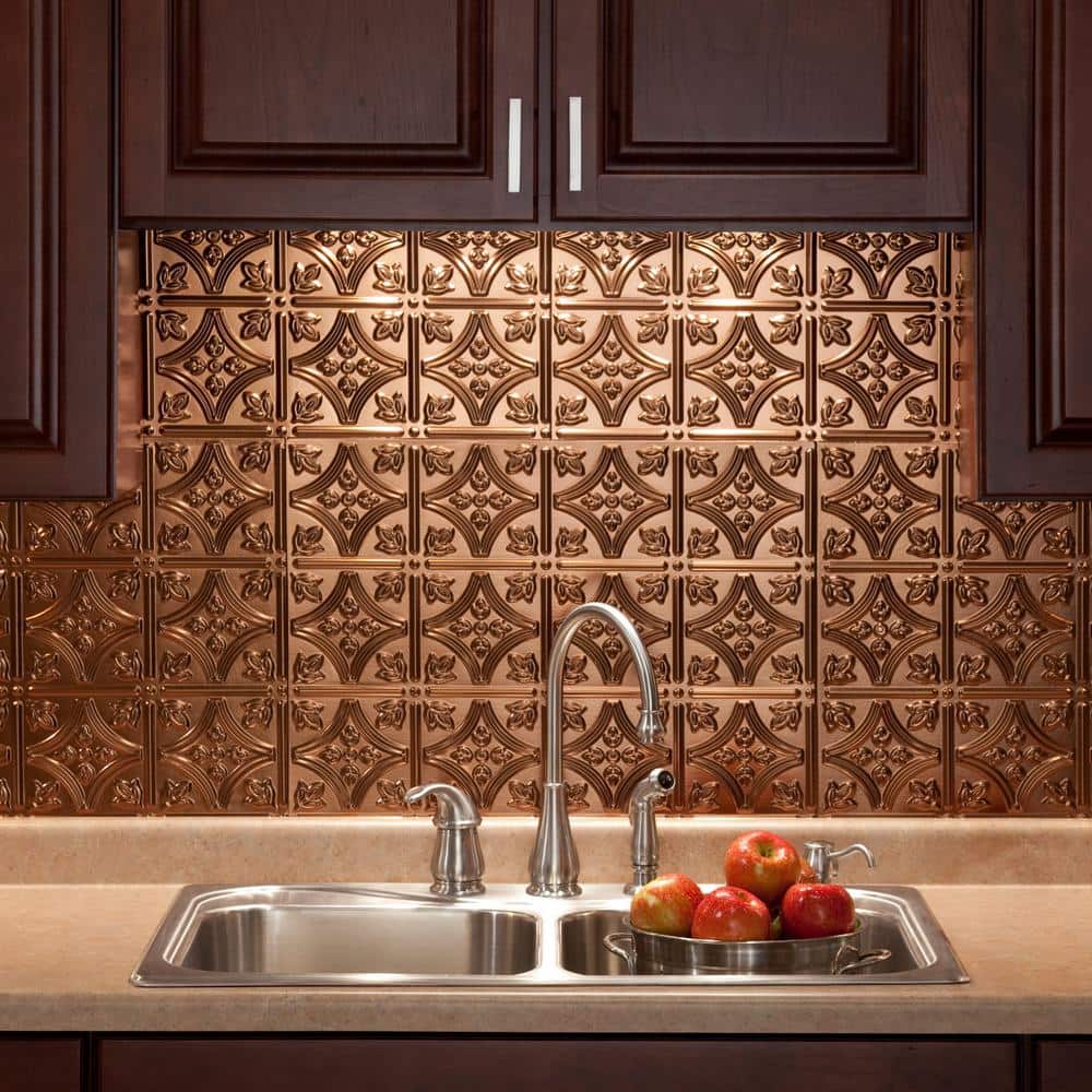 Oil Rubbed Bronze Traditional Decorative Vinyl Backsplash Kit