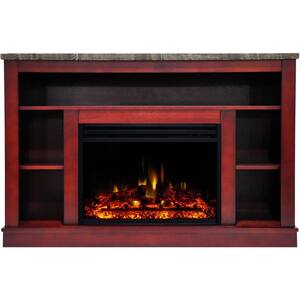 Cambridge Sorrento 47 in. Electric Fireplace Heater TV Stand in Mahogany  with Enhanced Log Display and Remote Control CAM5021-2MAHLG3 - The Home  Depot