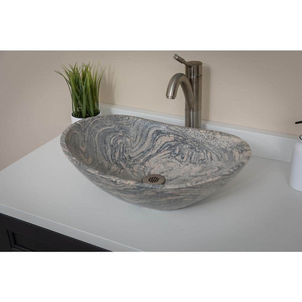 Juparana Granite 20'' Oval Vessel Bathroom Sink