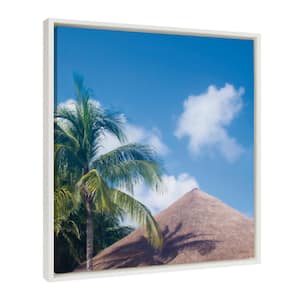 Tropical Palm Tree Photography by Stephanie Klatt, 1-Piece Framed Canvas Coastal Art Print, 22 in. x 22 in.