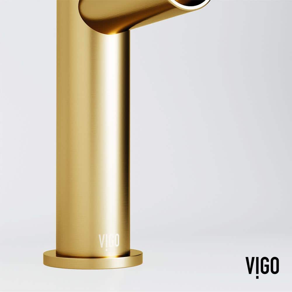Ashford Matte Brushed Gold High Arc Single-Hole Bathroom Faucet