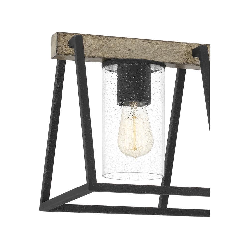 Brockton 42" Gray Ash Steel Outdoor Linear Chandelier