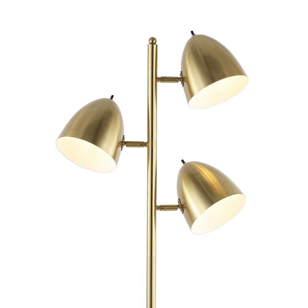 Billy Mid-Century Transitional 66.5" Satin Gold Adjustable LED Floor Lamp