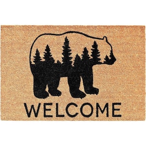 Multi-Colored 36 in. x 24 in. Coir Non-Slip Indoor/Outdoor Door Mat