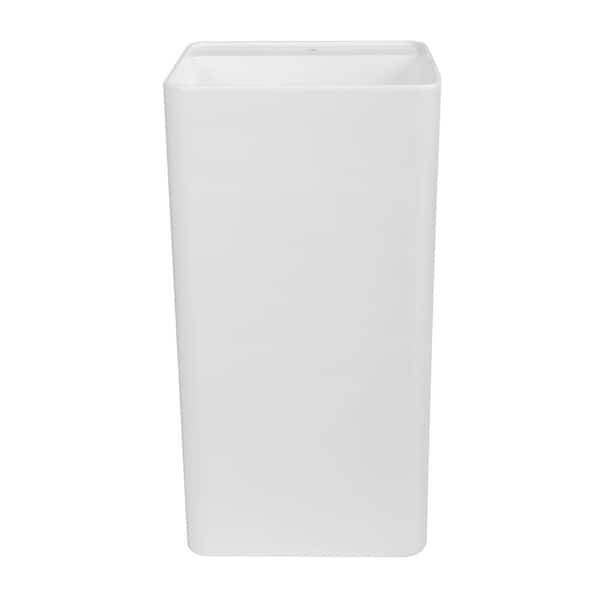 Streamline 17.7 in. Solid Surface Resin Pedestal Sink Basin in White