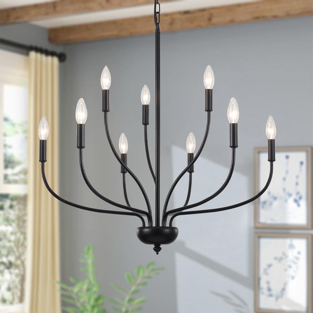 9-Light Modern Black Candle Chandelier Light Fixture for Kitchen Island price history on PriceWatchPro