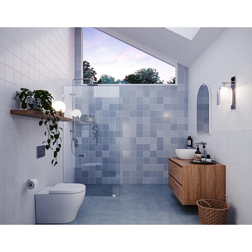 Vela 78" Frameless Glass Shower Panel with Polished Chrome Hardware