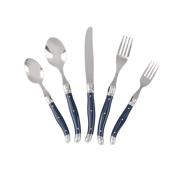 Unbranded French Home Laguiole 20-Piece Navy Blue Stainless Steel Flatware Set (Service for 4)