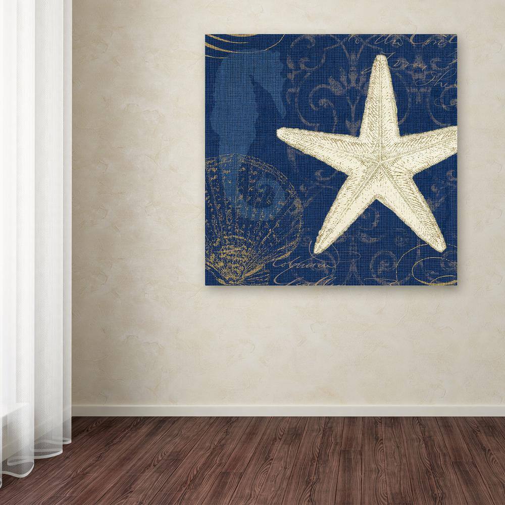 Coastal Moonlight I Teal Canvas Art with Floater Frame