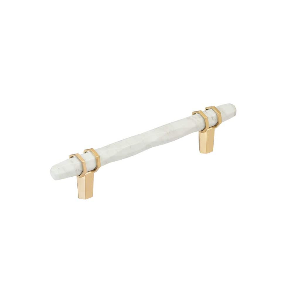 Carrione 5-1/16 in. (128mm) Center-to-Center Marble White/Champagne Bronze Bar Cabinet Pull price history on PriceWatchPro