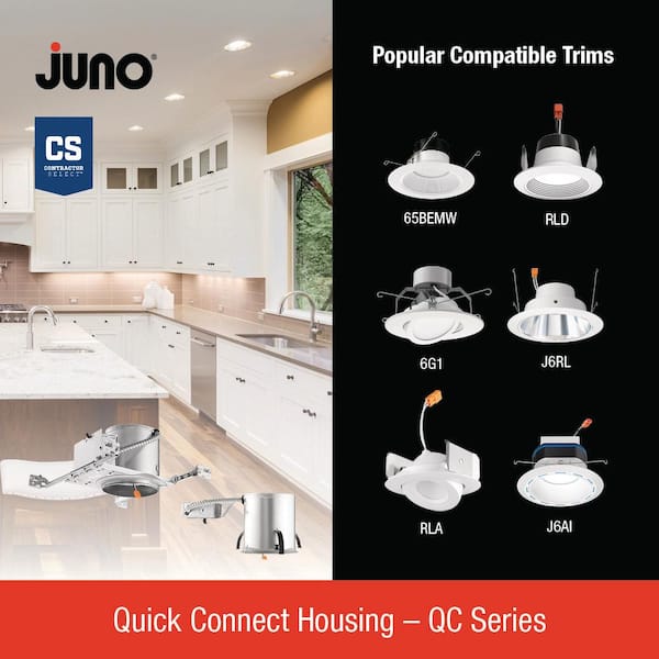 Juno Contractor Select QC6 Quick Connect in. IC Rated New Construction  Recessed Housing (6-Pack) QC6 W G CP6 The Home Depot