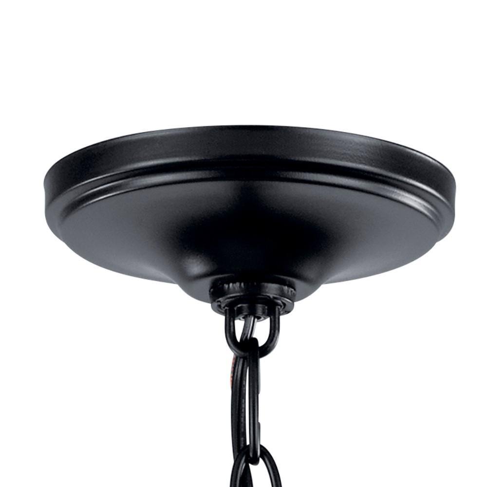 Larkin 22.25" Black Glass and Steel 3-Light Pendant