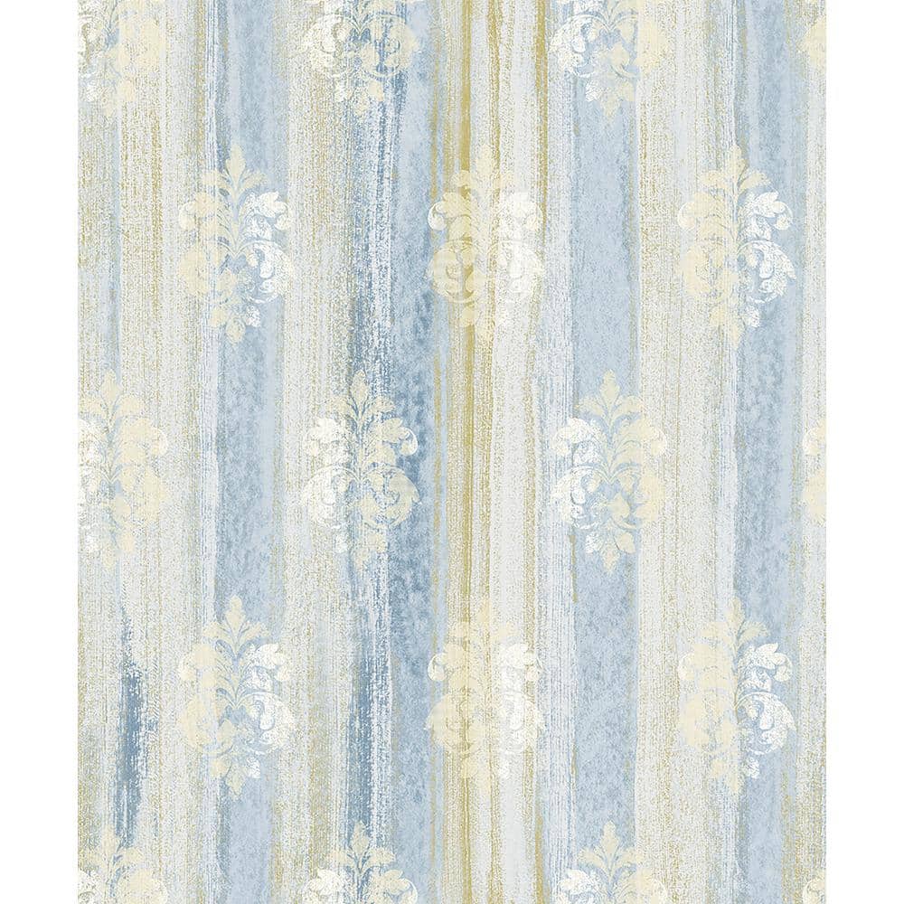 Alison Blue Damask Motif Paper Strippable Roll (Covers 57.8 sq. ft.)