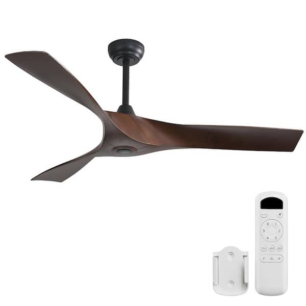 52 in. Indoor/Outdoor Ceiling Fans without Light, 6-Speed, Quiet DC Motor, Timer(Black)
