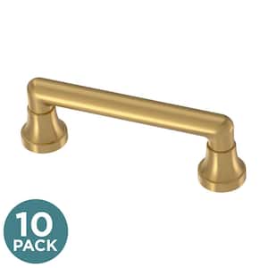 Phoebe 3 in. (76 mm) Brushed Modern Gold Cabinet Drawer Bar Pull (10-Pack)