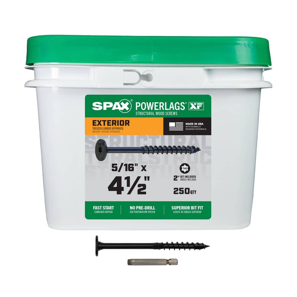 5/16 in. x 4-1/2 in. Black Powerlags XF Exterior T40 T-Star Pancake Head Structural Wood Lag Screws (250 pcs) price history on PriceWatchPro