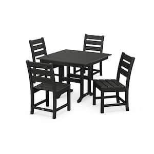 Grant Park Black 5-Piece Plastic Side Chair Outdoor Dining Set