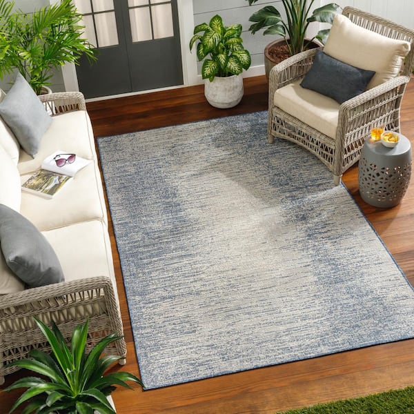 StyleWell Green 7 ft. x 9 ft. Botanical Indoor/Outdoor Patio Area Rug