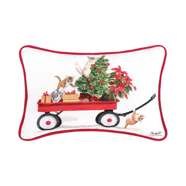 C&F Home Red Cats Christmas Throw Pillow