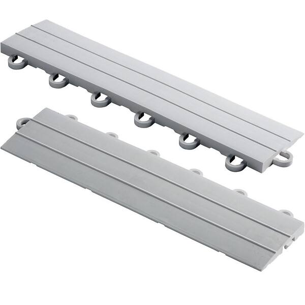 Swisstrax 15.75 in. Pearl Sliver Looped Edging for 15.75 in. Swisstrax Modular Tile Flooring (2-Pack)