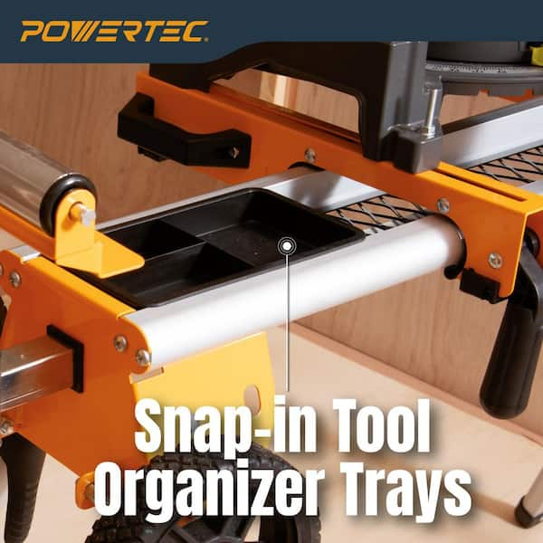 Deluxe Rolling Miter Saw Stand with Trays