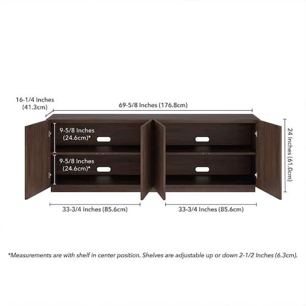 Meyer&Cross Halifax 70 in. Alder Brown TV Stand Fits TV's up to 75