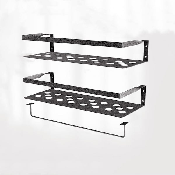 Unbranded 15.7 in. W x 5.9 in. D Black Floating Decorative Wall Shelf, Set of 2