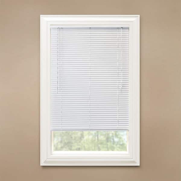 Hampton Bay White 1 in. Room Darkening Vinyl Mini Blind - 72 in. W x 72 in. L (Actual Size 71.5 in. W x 72 in. L)