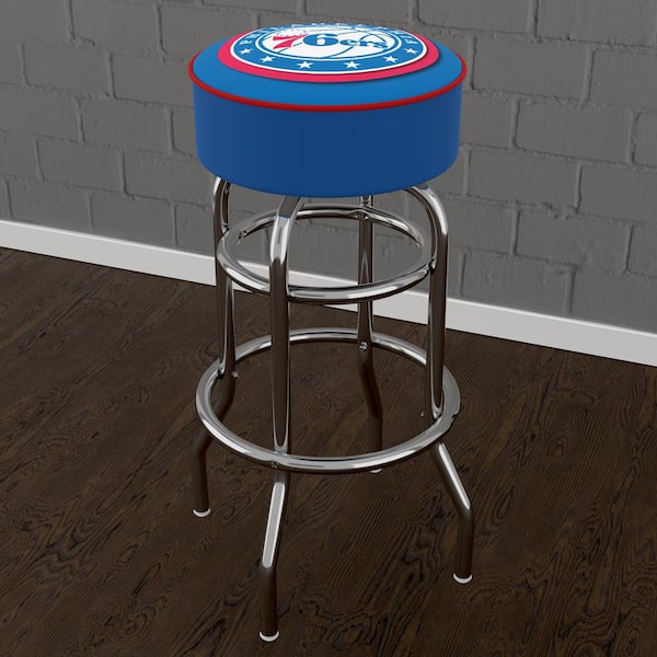 Unbranded Philadelphia 76ers Logo 31 in. Red Backless Metal Bar Stool with Vinyl Seat