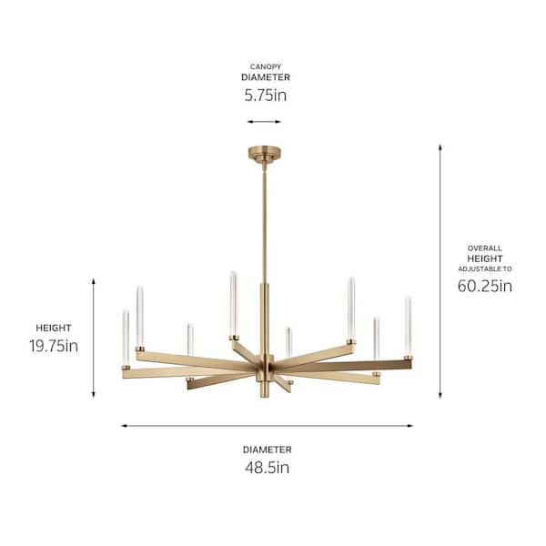 Kichler Sycara 8-Light Gold Modern/Contemporary Led Crystal Chandelier