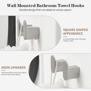 5-Piece Bath Hardware Set with Towel Bar Towel Hook Toilet Paper Holder in Brushed Nickel