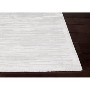 Machine Made Blanc De Blanc 5 ft. x 8 ft. Abstract Area Rug