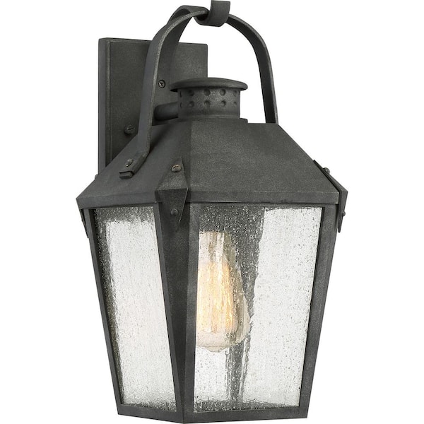 Quoizel Carriage 1-Light Black Outdoor Wall Lantern Sconce