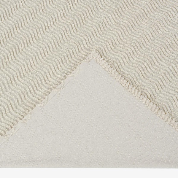 Better Trends Natick Collection is Super Soft and Light Weight in Wavy Channel Stripes Design 100% Cotton Tufted Unique Luxurious Machine Washable Tumble Dry King Bedspread Ivory Better Trends Natick Collection is Super Soft and Light Weight in Wavy Channel Stripes Design 100% Cotton Tufted Unique Luxurious Machine Washable Tumble Dry King Bedspread Ivory