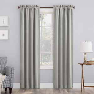 Gavin Energy Saving Silver Gray Polyester 40 in. W x 63 in. L Rod Pocket Blackout Curtain (Single Panel)