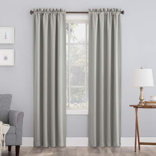 Gavin Energy Saving Silver Gray Polyester 40 in. W x 63 in. L Rod Pocket Blackout Curtain (Single Panel)