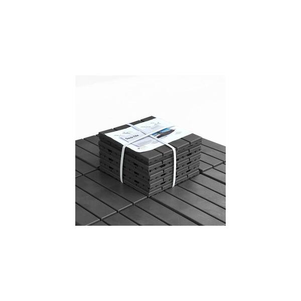 1 ft. x 1 ft. Quick Deck PVC Plastic Interlocking Deck Tile in Dark Gray (36 sq. ft. per Box)