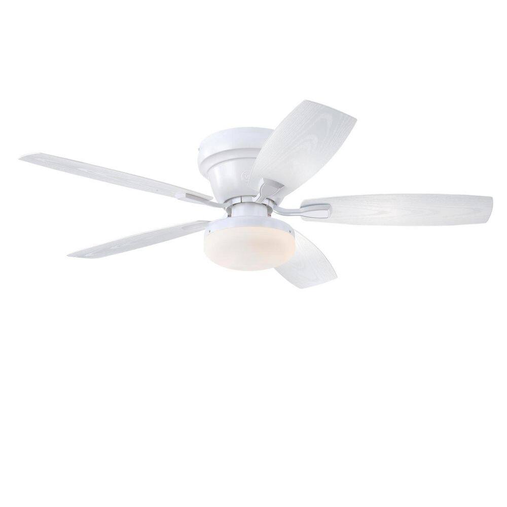 Contempra 52-Inch Indoor/Outdoor 5-Blade Matte White Ceiling Fan, LED Light Fixture price history on PriceWatchPro