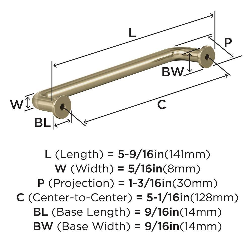 Golden Champagne Modern Bar Cabinet Pull with Mounting Hardware