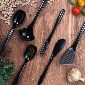 MegaChef Black Silicone and Wood Cooking Utensils (Set of 12) 985114360M -  The Home Depot