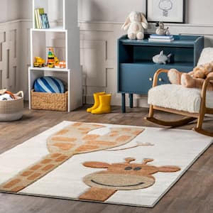 Anabell Beige 3 ft. x 5 ft. Animal Area Rug