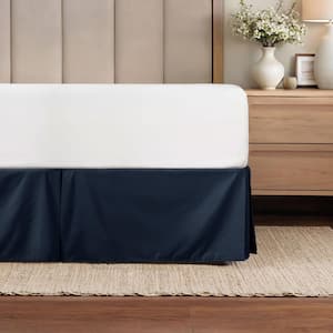 14 in. Navy Solid Twin XL Bed Skirt