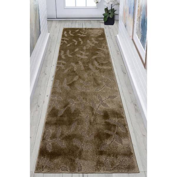 Euro Flowers Beige 26 in. W x 276 in. L Stair Runner 49.9 sq. ft.