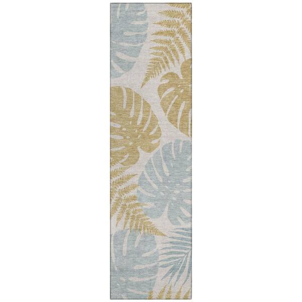 Chantille Machine Washable Indoor/Outdoor Abstract ACN3009 Ivory 2 ft. x 7 ft. Runner Rug