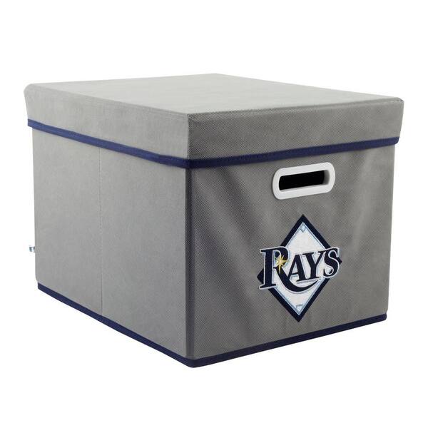MyOwnersBox MLB STACKITS Tampa Bay Rays 12 in. x 10 in. x 15 in. Stackable Grey Fabric Storage Cube
