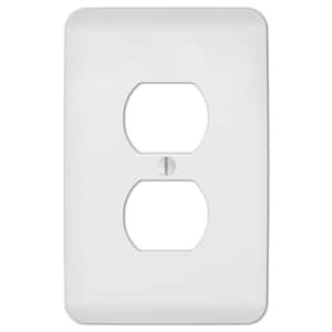 Perry White 1-Gang Duplex Outlet Steel Wall Plate (4-Pack)