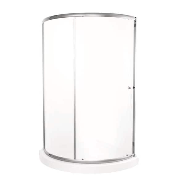 Delta Foundations 38 in. L x 38 in. H W x 70 in. H Corner Shower Kit with Sliding Frameless Shower Door and Shower Pan