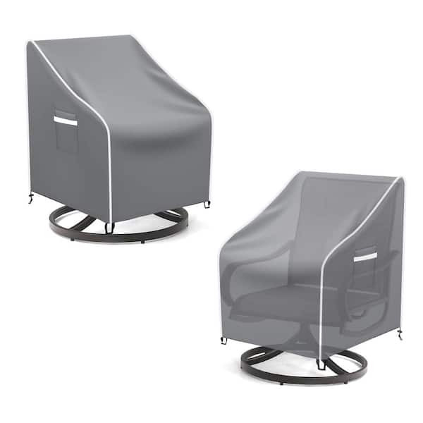 Waterproof 37.5 in. L x 39 in. W x 38.5 in. H Patio Chair Covers for Outdoor Furniture, Gray